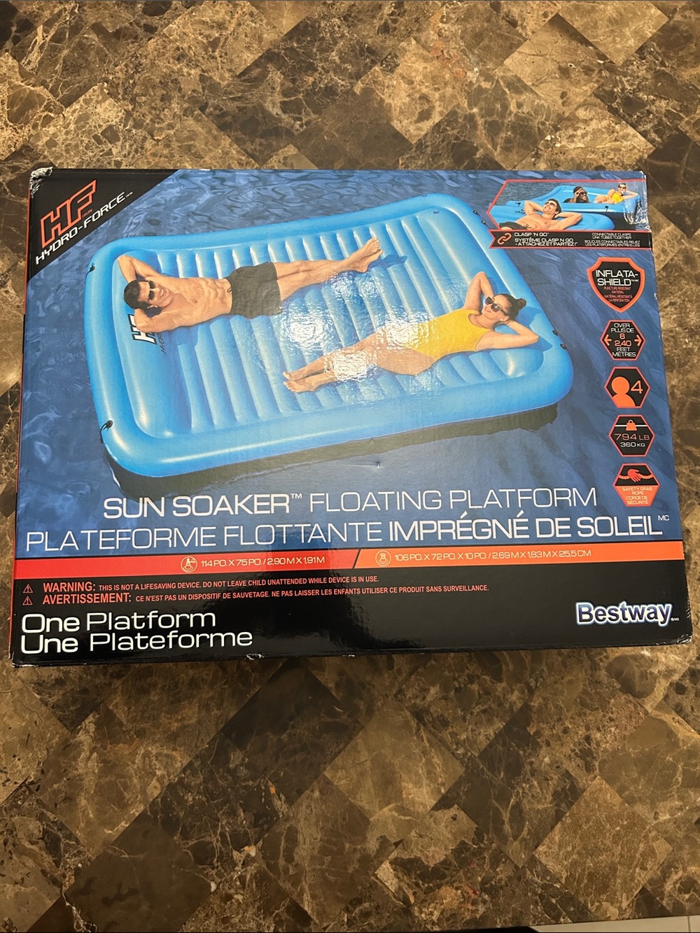 BNIB 🆕 Bestway Hydro-Force Sun Soaker Floating Platform / Capacity up to 360 kg